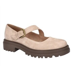 NEW! Bella Vita Women's Britt Suede Leather Lug Sole Mary Janes Almond 8.5M $120